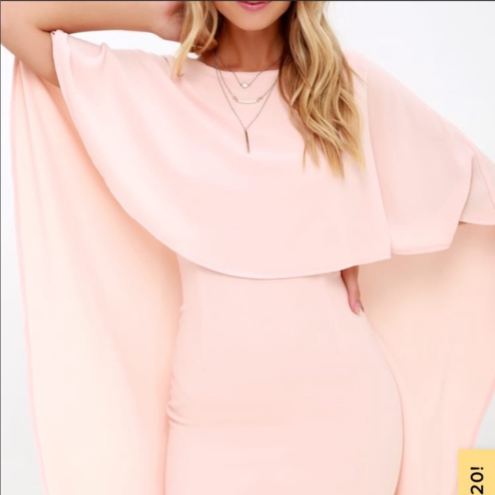 NWT - Lulu’s Open Back Cape Dress